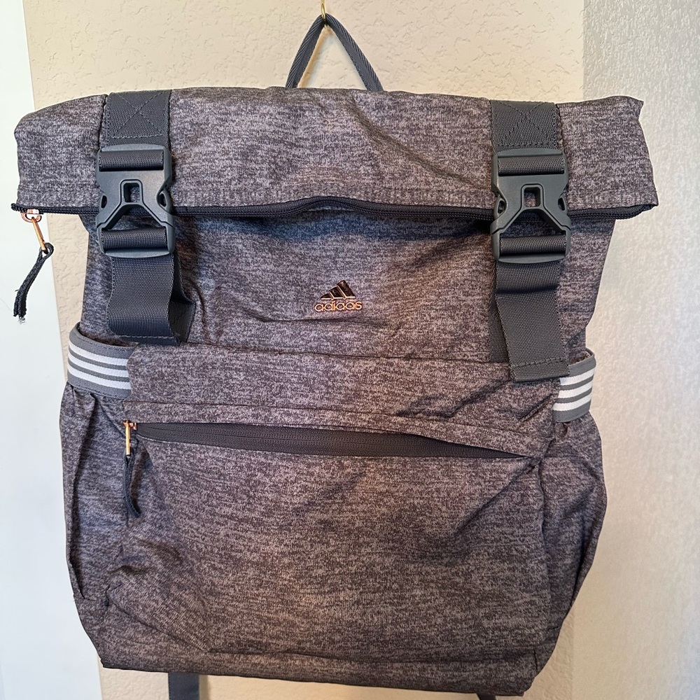 Adidas Gray Roll-Top Backpack